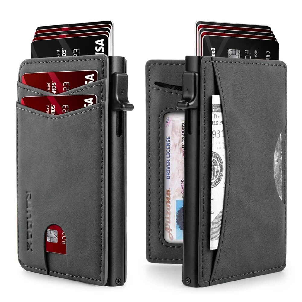 9968 Slim Card Wallet with ID Window – Minimalist RFID Wallet, Pop-Up